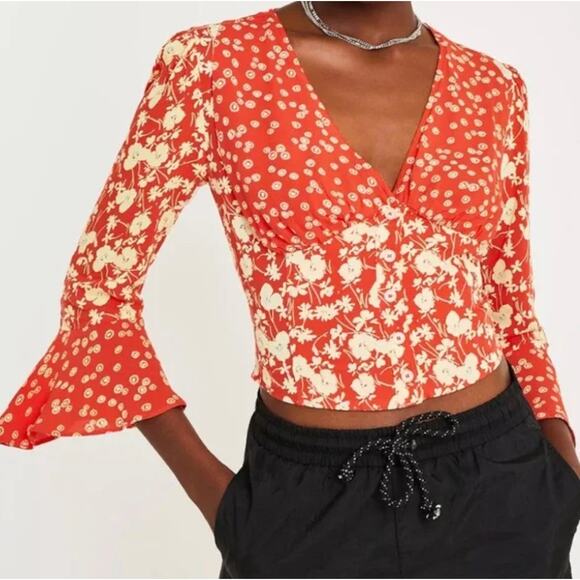 Free People Lady Bohemian Blouse Sz XS - Picture 1 of 6